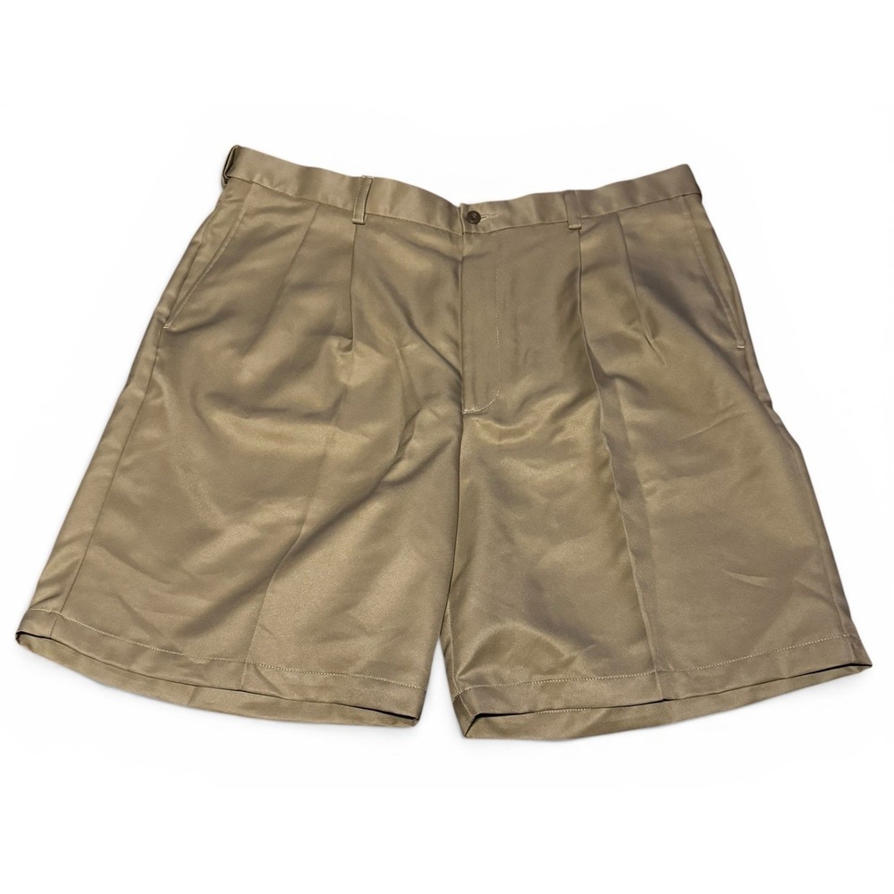 Savane Platinum Mens Khaki Dress Shorts Expand Waist 42 NWT